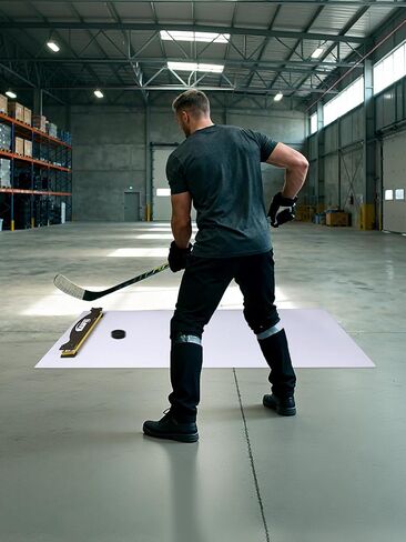 kasifei Professional Hockey Shooting Pad with Puck Rebounder - 60" x 30" Synthetic Ice Surface - Portable Training Equipment for Shooting, Passing and Stickhandling Performance in Kuwait
