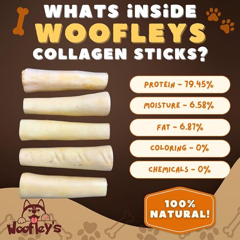 عظمة ضخمة من ذيل البقرة الجاموس من ووفلي - (8 قطع) - عظام سميكة لحمية للكلاب - لا تحتوي على عظام كلب منشقة - مضغ وعظام للكلاب تدوم طويلاً in Kuwait