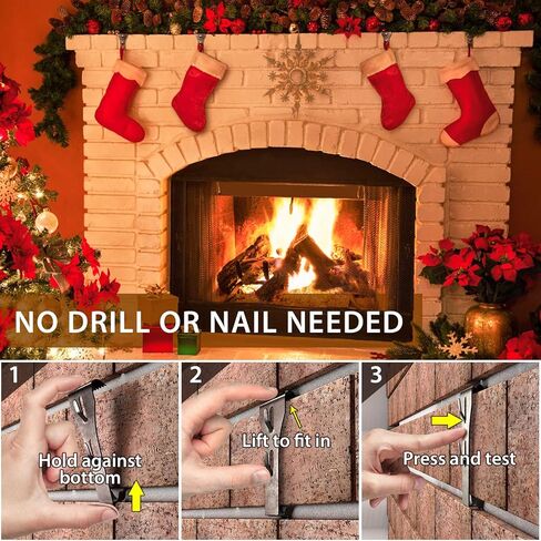 Brick Hook Clips for Hanging Outdoors, Brick Hangers for Brick Wall Hanging No Drill and Nails, Heavy Duty Brick Siding Clips Wall Hangers Fits Standard Brick 2-1/4" to 2-3/8" in Height (24, Standard) in Kuwait
