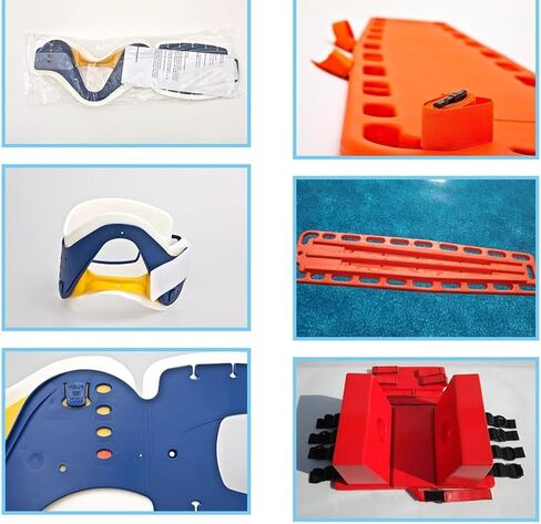 Portable Medical Stretcher Spine Board with Neck Brace, Lightweight HDPE Backboard for Emergency Rescue, Immobilization Straps, 72.04"x17.32"x13.38" in Saudi Arabia