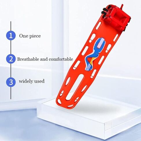 Portable Emergency Rescue Stretcher, First Responder Spine Board with Head Immobilizer & Neck Brace, Lifesaving Backboard for Water and Ground Use in Saudi Arabia