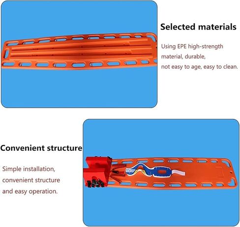 Portable Emergency Rescue Stretcher, First Responder Spine Board with Head Immobilizer & Neck Brace, Lifesaving Backboard for Water and Ground Use in Saudi Arabia