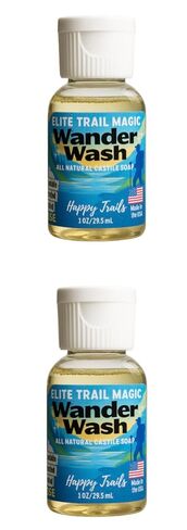 Elite Trail Magic- Made In USA- Wander Wash Biodegradable Castile Soap – Ultralight 1 oz Concentrated Liquid Soap for Camping- Dish Wash Station-Travel & Backpacking – All Purpose, Unscented in Kuwait