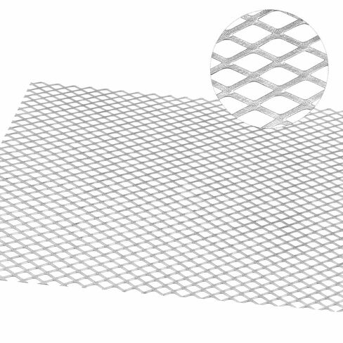 Steel Expanded Metal Sheet Flattened Metal Mesh Sheet Steel Mesh for BBQ Grill Smokers, Black (1 Piece,48 x 24 Inches) in Kuwait