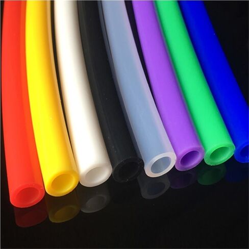 Rubber Hollow Tubes,Premium Round-tip Rubber Tube Good Toughness, 1 Meter*2mm*4mm Hollow Red/Blue Silicone Tube 1 Piece(Red)(Yellow) in Kuwait