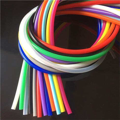 Rubber Hollow Tubes,Premium Round-tip Rubber Tube Good Toughness, 1 Meter*2mm*4mm Hollow Red/Blue Silicone Tube 1 Piece(Red)(Yellow) in Kuwait