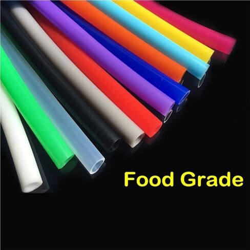 Rubber Hollow Tubes,Premium Round-tip Rubber Tube Good Toughness, 1 Meter*2mm*4mm Hollow Red/Blue Silicone Tube 1 Piece(Red)(Yellow) in Kuwait