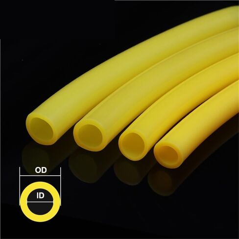 Rubber Hollow Tubes,1 Piece Easy to Process Yellow Rubber Tube, Silicone Lab Equipment Tubing(3METERS*7MM*9MM)(10METERS*2MM*5MM) in Kuwait