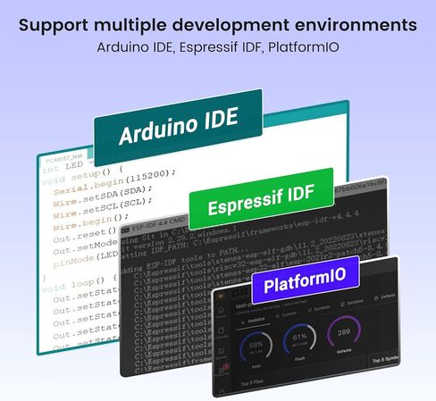 شاشة ELECROW ESP32 مقاس 1024x600، شاشة لمس HMI ESP32 IPS مقاس 7 بوصة مع كاميرا، تدعم تفاعل الكلام AI، معالج ESP32-P4 ثنائي النواة، حتى 400 ميجاهرتز، متوافق مع Arduino، ESP-IDF، LVGL in Kuwait