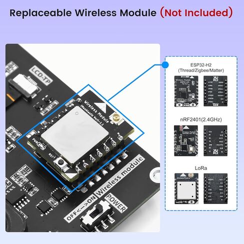 شاشة ELECROW ESP32 مقاس 1024x600، شاشة لمس HMI ESP32 IPS مقاس 7 بوصة مع كاميرا، تدعم تفاعل الكلام AI، معالج ESP32-P4 ثنائي النواة، حتى 400 ميجاهرتز، متوافق مع Arduino، ESP-IDF، LVGL in Kuwait