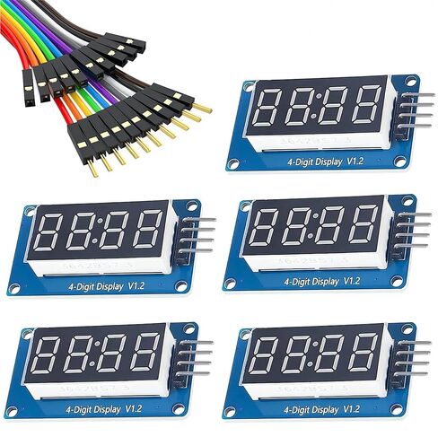 [5 pcs] 4 Digit 7 Segment Digital Tube LED Display Board,4-Digit LED Display Module with Adjustable Brightness for Arduino in Kuwait