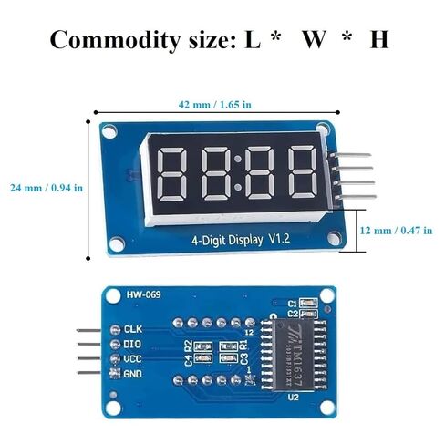 [5 pcs] 4 Digit 7 Segment Digital Tube LED Display Board,4-Digit LED Display Module with Adjustable Brightness for Arduino in Kuwait