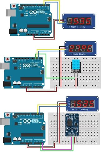 [5 pcs] 4 Digit 7 Segment Digital Tube LED Display Board,4-Digit LED Display Module with Adjustable Brightness for Arduino in Kuwait