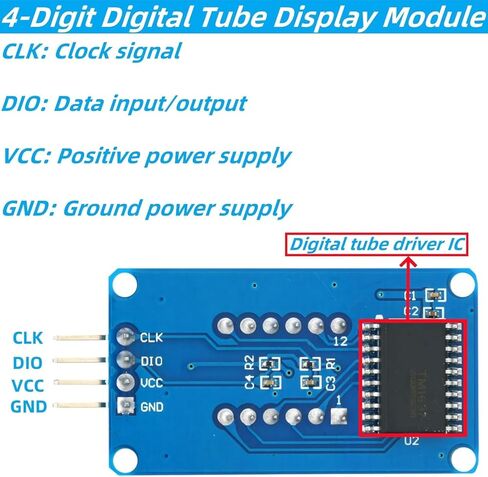 [5 pcs] 4 Digit 7 Segment Digital Tube LED Display Board,4-Digit LED Display Module with Adjustable Brightness for Arduino in Kuwait