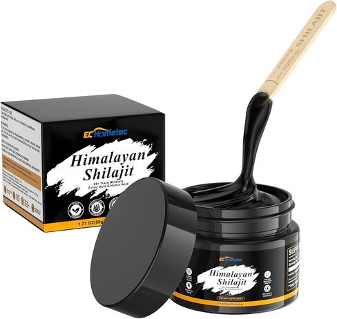 Pure Himalayan Shilajit Resin with Fulvic Acid & 85+ Trace Minerals for Energy, Immune System & Cognitive Performance, High Potency Shilajit for Men & Women - 200 Servings / 50g in Kuwait