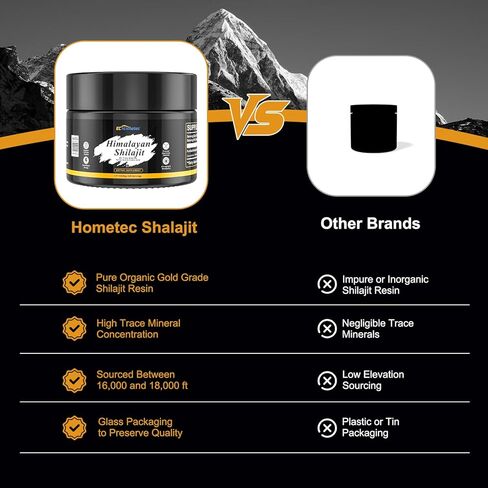 Pure Himalayan Shilajit Resin with Fulvic Acid & 85+ Trace Minerals for Energy, Immune System & Cognitive Performance, High Potency Shilajit for Men & Women - 200 Servings / 50g in Kuwait