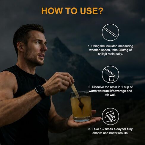 Pure Himalayan Shilajit Resin with Fulvic Acid & 85+ Trace Minerals for Energy, Immune System & Cognitive Performance, High Potency Shilajit for Men & Women - 200 Servings / 50g in Kuwait