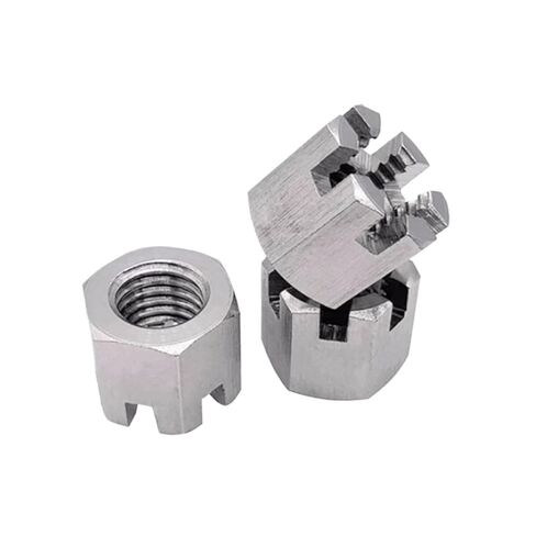 Hexagon Slotted Nut GB6181 GB6178 Stainless Steel 304 A2 M6-M24 Hexagon Slotted Castle Nuts(M6) in Saudi Arabia