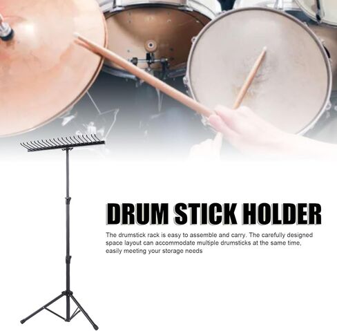 Drumstick Holder, Adjustable Drumstick Display Stand Rack with Tripod, Floor Drum Stick Holder Display Organizer, Rack Funny Gift for Drummer Players in Saudi Arabia