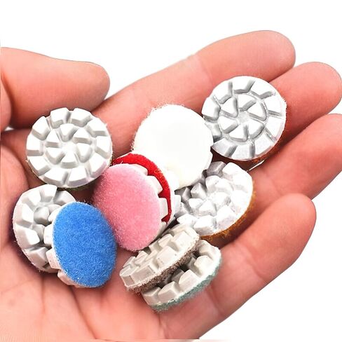 مجموعة وسادة تلميع ألماس صغيرة مقاس 1 بوصة 25 مم، 14 قطعة حبيبات مختلفة 50#-10000# أقراص صنفرة مائية و2.3 مم 3 مم خطاف وحلقة حامل خلفي للحصول على تفاصيل الطحن الدقيق in Kuwait