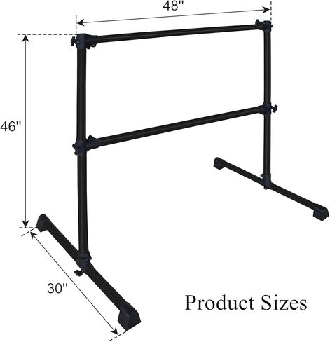 4FT Black Ballet Barre - Adjustable 6.7-46 Inches for Dance, Athletic Training, and Fitness - Enhance Strength, Balance, and Flexibility in Saudi Arabia