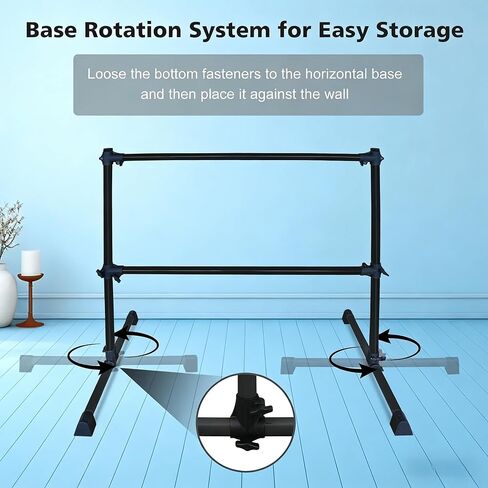 4FT Black Ballet Barre - Adjustable 6.7-46 Inches for Dance, Athletic Training, and Fitness - Enhance Strength, Balance, and Flexibility in Saudi Arabia