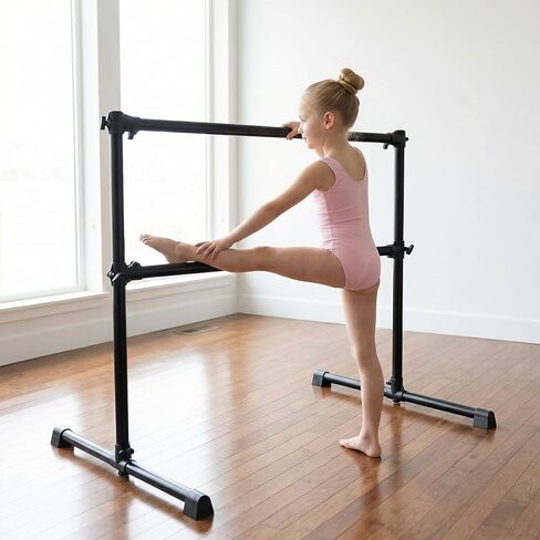 4FT Black Ballet Barre - Adjustable 6.7-46 Inches for Dance, Athletic Training, and Fitness - Enhance Strength, Balance, and Flexibility in Saudi Arabia