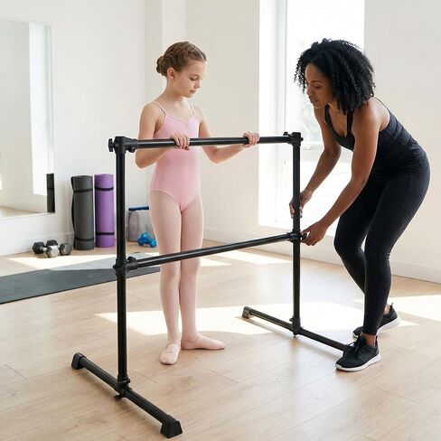 4FT Black Ballet Barre - Adjustable 6.7-46 Inches for Dance, Athletic Training, and Fitness - Enhance Strength, Balance, and Flexibility in Saudi Arabia