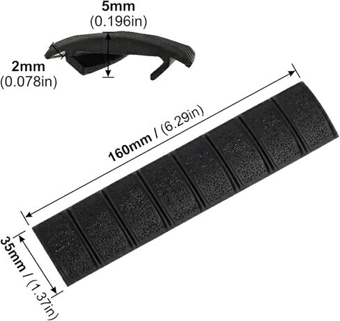 3 عبوات 6.25 بوصة من غطاء السكك الحديدية Picatinny لوحة حماية متقلب غير قابلة للانزلاق للصيد اليومي بقطر 20 مم (أسود) in Kuwait