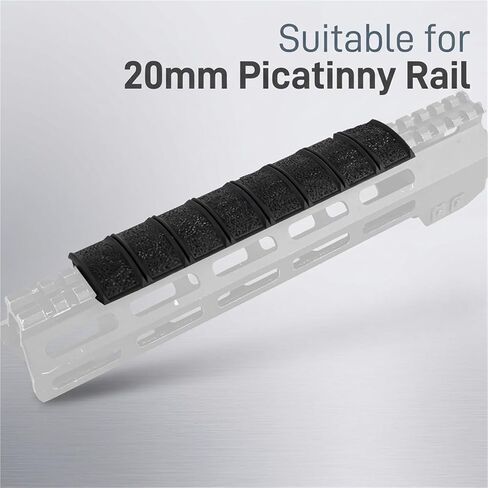 3 عبوات 6.25 بوصة من غطاء السكك الحديدية Picatinny لوحة حماية متقلب غير قابلة للانزلاق للصيد اليومي بقطر 20 مم (أسود) in Kuwait