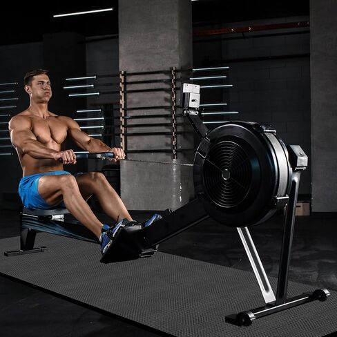 Rowing Machine Mat 96" x 28" with Sports Towel and Strap,Treadmill Mat Compatible with Peloton Bike, Row & Concept 2 Rowing Machine,Exercise Bike,Gym Exercise Fitness Equipment in Saudi Arabia