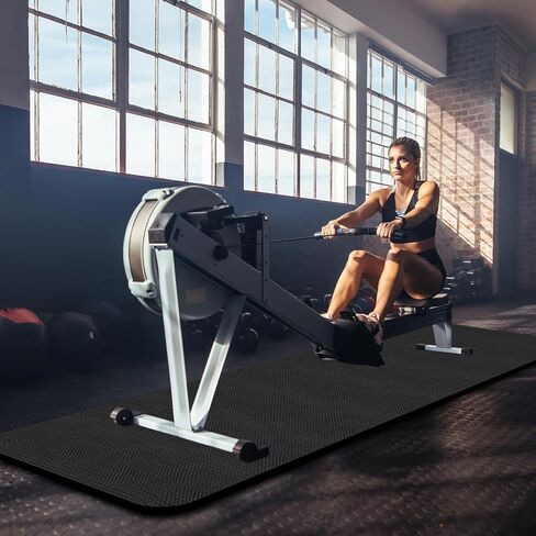Rowing Machine Mat 96" x 28" with Sports Towel and Strap,Treadmill Mat Compatible with Peloton Bike, Row & Concept 2 Rowing Machine,Exercise Bike,Gym Exercise Fitness Equipment in Saudi Arabia