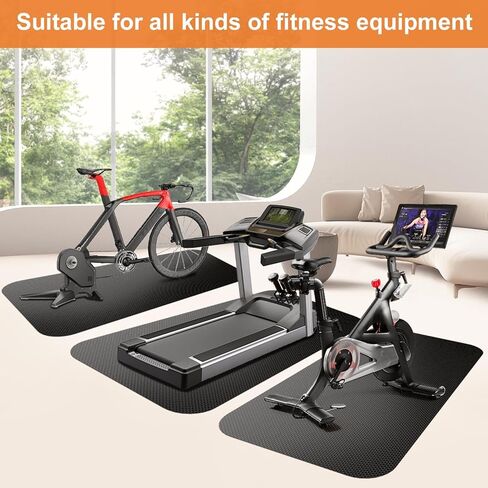 Rowing Machine Mat 96" x 28" with Sports Towel and Strap,Treadmill Mat Compatible with Peloton Bike, Row & Concept 2 Rowing Machine,Exercise Bike,Gym Exercise Fitness Equipment in Saudi Arabia