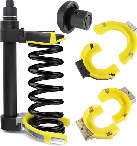 Spring Compressor Tool Macpherson Interchangeable Fork Strut Coil Extractor Tool Set with Safety Guard (Overload Protection Device) and Carrying Case Allow The Use of Impact Wrenches in Kuwait