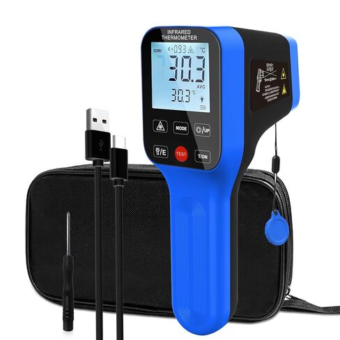 ANNMETER AN-985C Digital Infrared Thermometer -58~1472℉ (-50~800℃), Non-Contact Pyrometer with Adjustable Emissivity, Digital High Temperature for Cooking Kiln HVAC, (NOT for Human Temp) in Kuwait