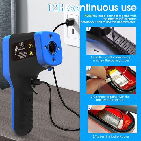 ANNMETER AN-985C Digital Infrared Thermometer -58~1472℉ (-50~800℃), Non-Contact Pyrometer with Adjustable Emissivity, Digital High Temperature for Cooking Kiln HVAC, (NOT for Human Temp) in Kuwait