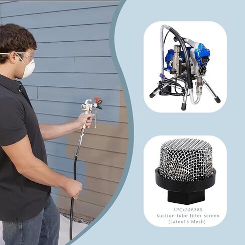 246385 مصفاة مدخل خرطوم، مرشح شبكي لمصفاة مدخل الفلتر لـ Graco Ultra 390 395 495 Airless Wagner Spraytech Titan مضخات الطلاء، بنادق رش الطلاء (3 عبوات) in Kuwait