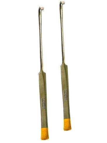 2 pcs Spay Snook Hook with Gold Tipped Flat Handle, Smooth Finish, Rust Resistant German Stainless Steel - Veterinary Spay Tool (8in) in Kuwait