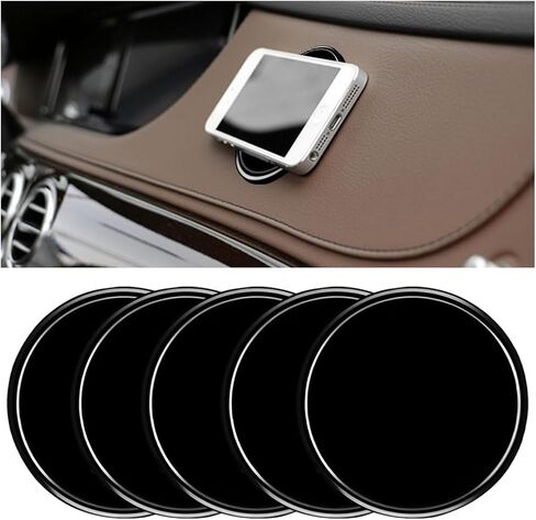 Car Dashboard Non Slip Mat, 5PCS Anti Slide Vehicle Dash Pad for Radar Detector Cell Phone, Multifunctional Auto Interior Gripping Mat Accessories, Universal for Truck (5.43 x 3.07 inches) in Kuwait