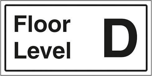 V Safety Floor Level D 300 x 150 mm - 2mm Rigid Plastic Safety Sign in Saudi Arabia