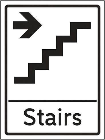 V Safety Stairs Arrow Right 150 x 200 mm - علامة أمان من الفينيل ذاتية اللصق تتوهج في الظلام in Saudi Arabia
