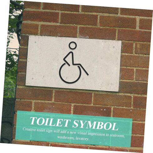 PRETYZOOM ADA Compliant Disabled Wheelchair Sign Acrylic Restroom Sign Braille for Toilet Unisex Accessible Bathroom Indicator in Saudi Arabia