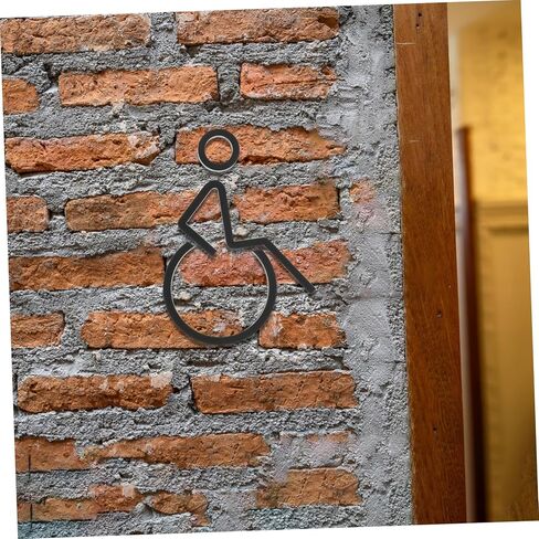 PRETYZOOM ADA Compliant Disabled Wheelchair Sign Acrylic Restroom Sign Braille for Toilet Unisex Accessible Bathroom Indicator in Saudi Arabia