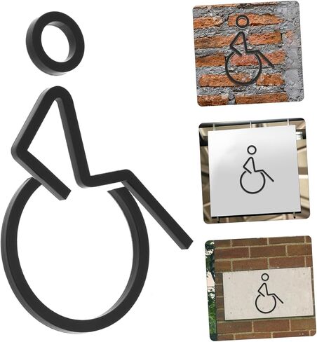 PRETYZOOM ADA Compliant Disabled Wheelchair Sign Acrylic Restroom Sign Braille for Toilet Unisex Accessible Bathroom Indicator in Saudi Arabia