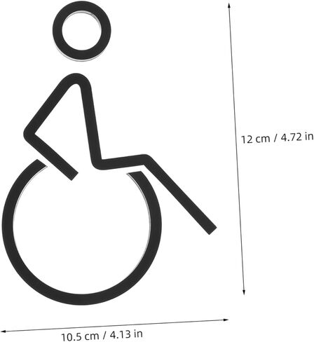 PRETYZOOM ADA Compliant Disabled Wheelchair Sign Acrylic Restroom Sign Braille for Toilet Unisex Accessible Bathroom Indicator in Saudi Arabia