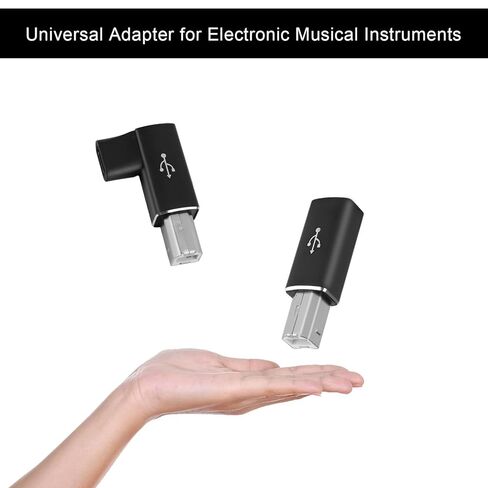 2 Pcs USB B to USB C Adapter & 2 Pcs 90 Degree USB-C to USB-B Adapter, Type C MIDI Converter Compatible with Printer Electric Piano Scanner Laptops and Type-C Devices in Saudi Arabia