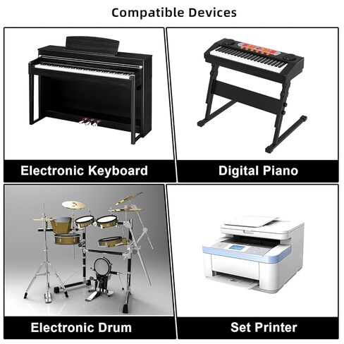 2 Pcs USB B to USB C Adapter & 2 Pcs 90 Degree USB-C to USB-B Adapter, Type C MIDI Converter Compatible with Printer Electric Piano Scanner Laptops and Type-C Devices in Saudi Arabia