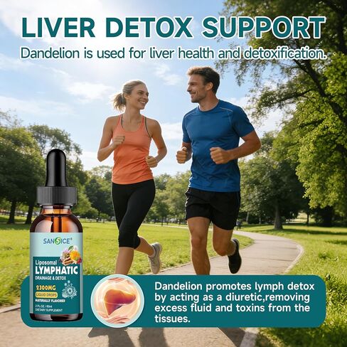 قطرات التصريف اللمفاوي العضوية - مكمل التصريف اللمفاوي مع إشنسا لدعم نظام اللمف، البلسان، استراغالوس، السواطير، الأرقطيون والهندباء للتطهير اللمفاوي والتخلص من السموم - 2 أونصة سائلة in Kuwait