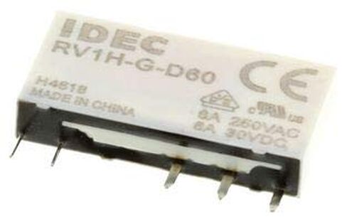 RV1H-G-D60 - مرحل الطاقة، SPDT، 60 فولت، 6 أمبير، سلسلة RV1H، مقبس، غير قابل للإغلاق (عبوة من 5) (RV1H-G-D60) in Saudi Arabia