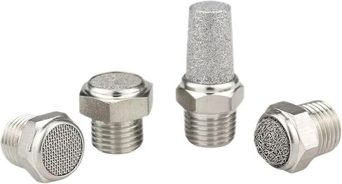 304 Stainless Steel Muffler With Flat End And Pointed 1/8 1/4 3/8 1/2 Inch 1Pcs(Sintering flat head) in Saudi Arabia